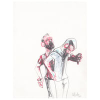 Image 1 of Untitled Sketchbook Drawing - Charcoal and Soft Pastels on Paper 