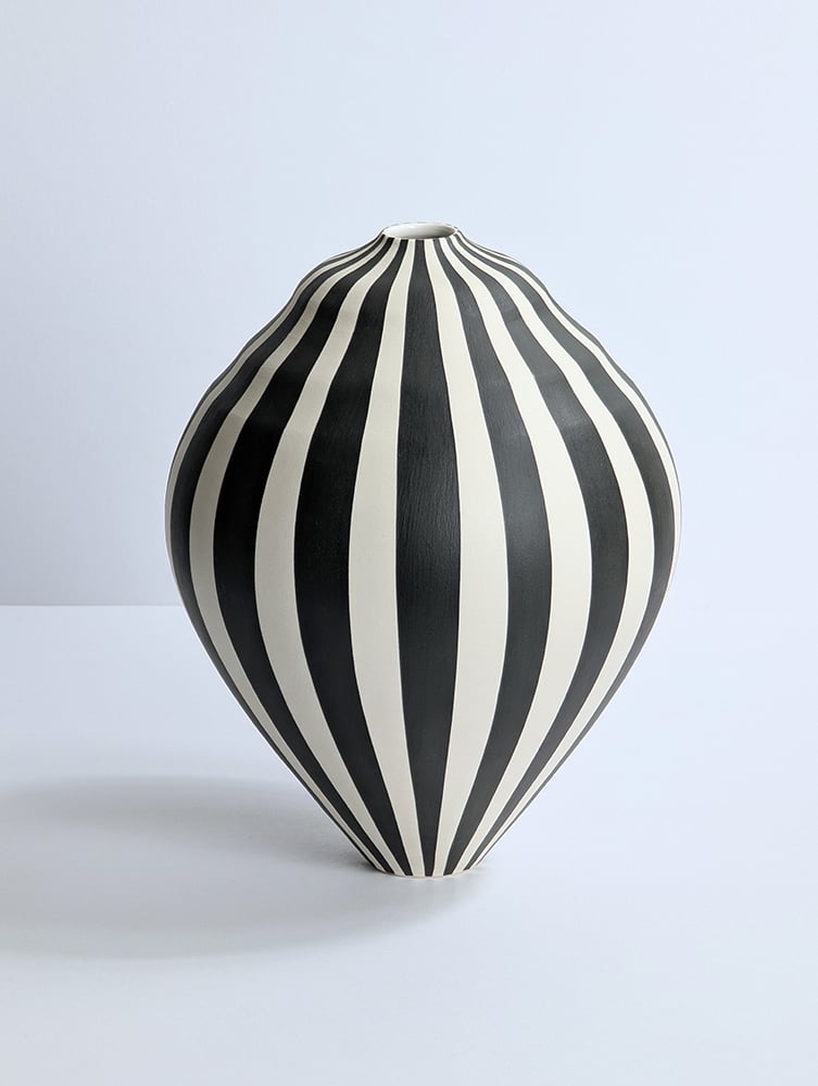 Image of Black & White Wibbly Humbug Vase
