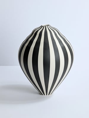Image of Black & White Wibbly Humbug Vase