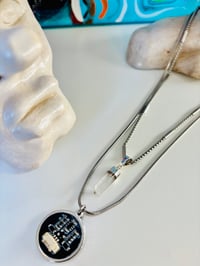 Image 4 of Caledonia│Microchip Circuit Board Pendant Necklace with Quartz Crystal – Tech Jewelry