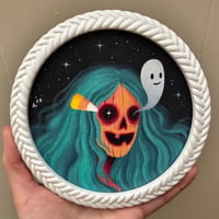 haunted pumpkin lady - original painting