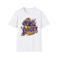 Image 1 of Purple and Gold tiger mascot tee