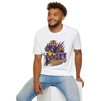 Image 4 of Purple and Gold tiger mascot tee