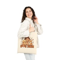 Image 2 of Dog Mom Illustration Tote Bag | Cute Woman with Corgi and Pup