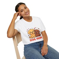 Image 2 of Cute Puppy Duo Dog Mom T-Shirt | Cute Dogs, Hearts, Paw Prints