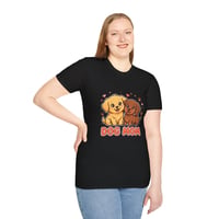 Image 3 of Cute Puppy Duo Dog Mom T-Shirt | Cute Dogs, Hearts, Paw Prints