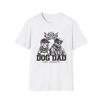 Image 1 of Dog Dad Graphic T-Shirt | Man with Dog, Paw Crown, Loyalty Typography