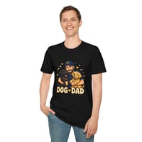 Image 2 of Dog Dad T-Shirt | Man with Two Dogs Illustration, Paw Print Design