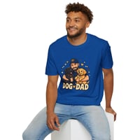 Image 5 of Dog Dad T-Shirt | Man with Two Dogs Illustration, Paw Print Design