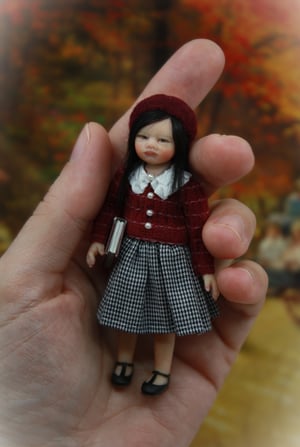 Image of OOAK 1:12 Dollhouse Miniature Artisan Realistic Little Girl Doll 