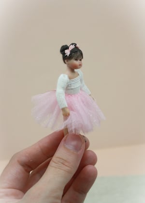 Image of OOAK 1:12 Scale Dollhouse Miniature Artisan Ballerina Doll Baby Girl