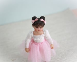 Image of OOAK 1:12 Scale Dollhouse Miniature Artisan Ballerina Doll Baby Girl