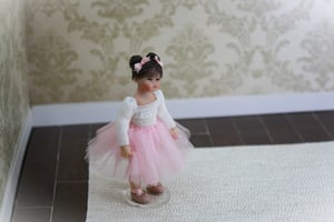 Image of OOAK 1:12 Scale Dollhouse Miniature Artisan Ballerina Doll Baby Girl