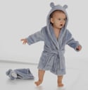 Dusky Pink and Blue Plush Robe