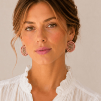 Image 2 of Boucles d'oreilles puces, modèle BLOOM, Kaki