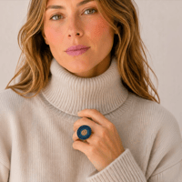 Image 1 of Bague, modèle BLOOM, Bleu