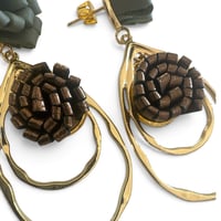 Image 3 of Boucles d'oreilles pendantes, modèle BLOOM, Vert 