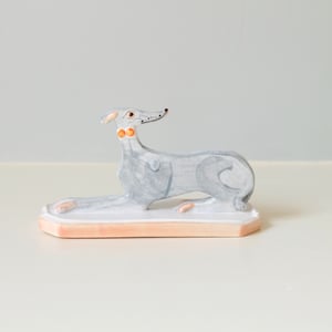 Image of Miniature Whippet Ornament - Blue with spot collar.