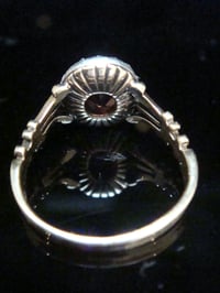 Image 2 of STUNNING  EDWARDIAN  18CT TOURMALINE OLD CUT DIAMOND CLUSTER RING