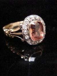 Image 6 of STUNNING  EDWARDIAN  18CT TOURMALINE OLD CUT DIAMOND CLUSTER RING
