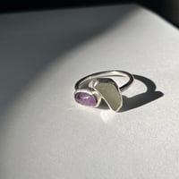 Image 3 of AMETHYST/SEAGLASS RING (U)