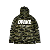 Image 2 of  HARD LOGO HOODED RASH GUARD - TIGER CAMO