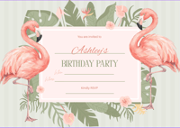 Image 1 of Flamingo Birthday Invitation