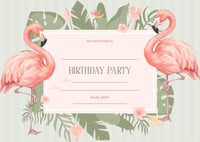 Image 2 of Flamingo Birthday Invitation