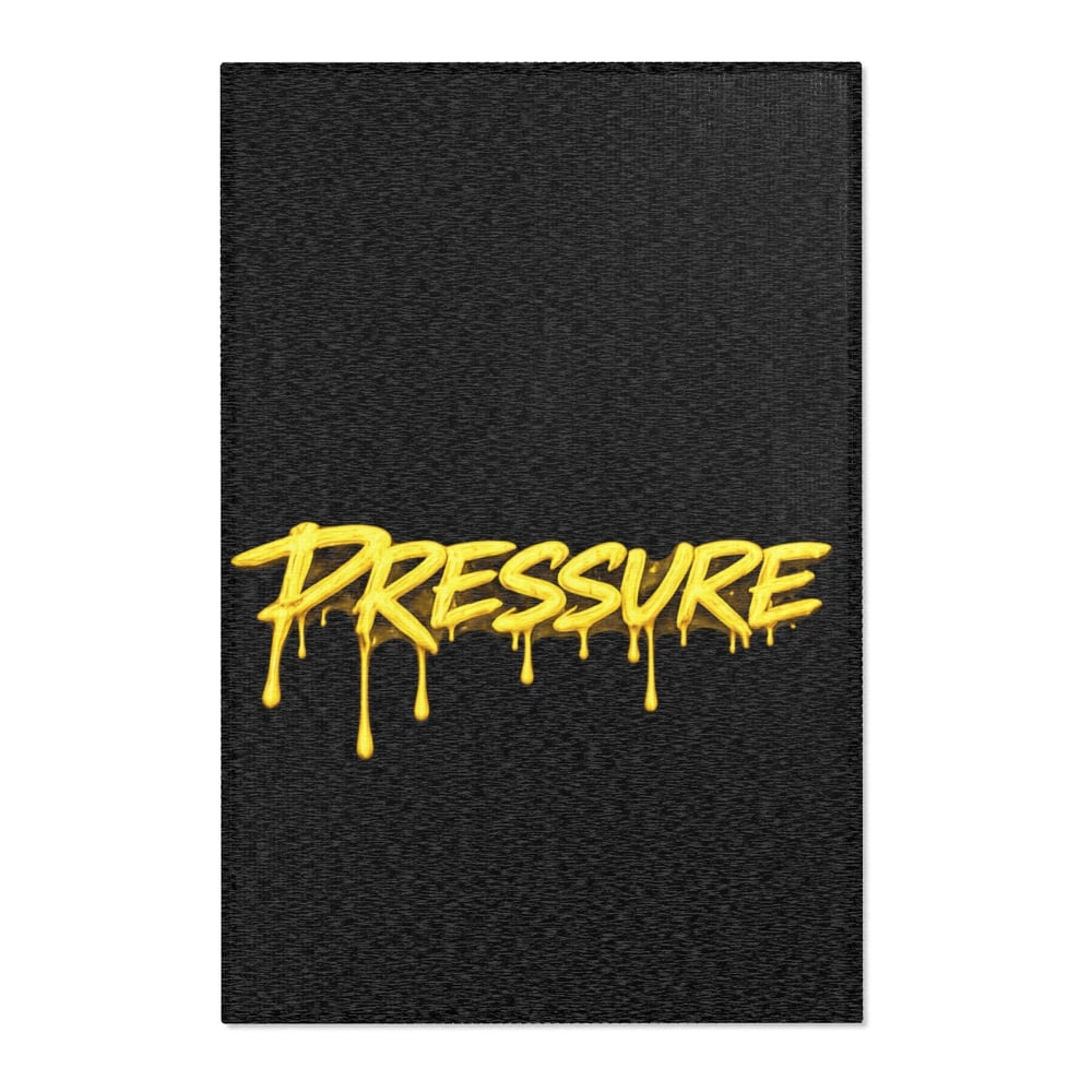 Image of Pressure Graffiti Area Rug — Black & Yellow Drip Street Art Accent Rug