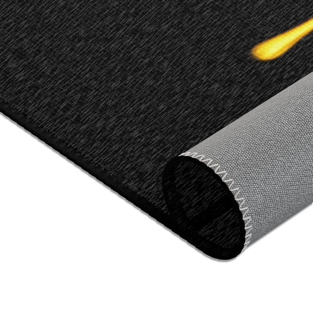 Image of Pressure Graffiti Area Rug — Black & Yellow Drip Street Art Accent Rug