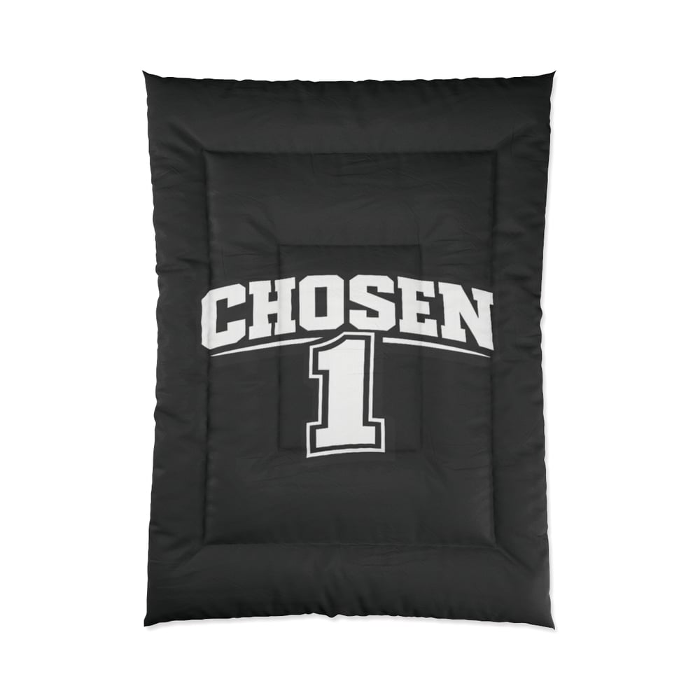 Image of Chosen 1 Black Comforter – Bold Sports-Inspired Bedding for Teens & Fans