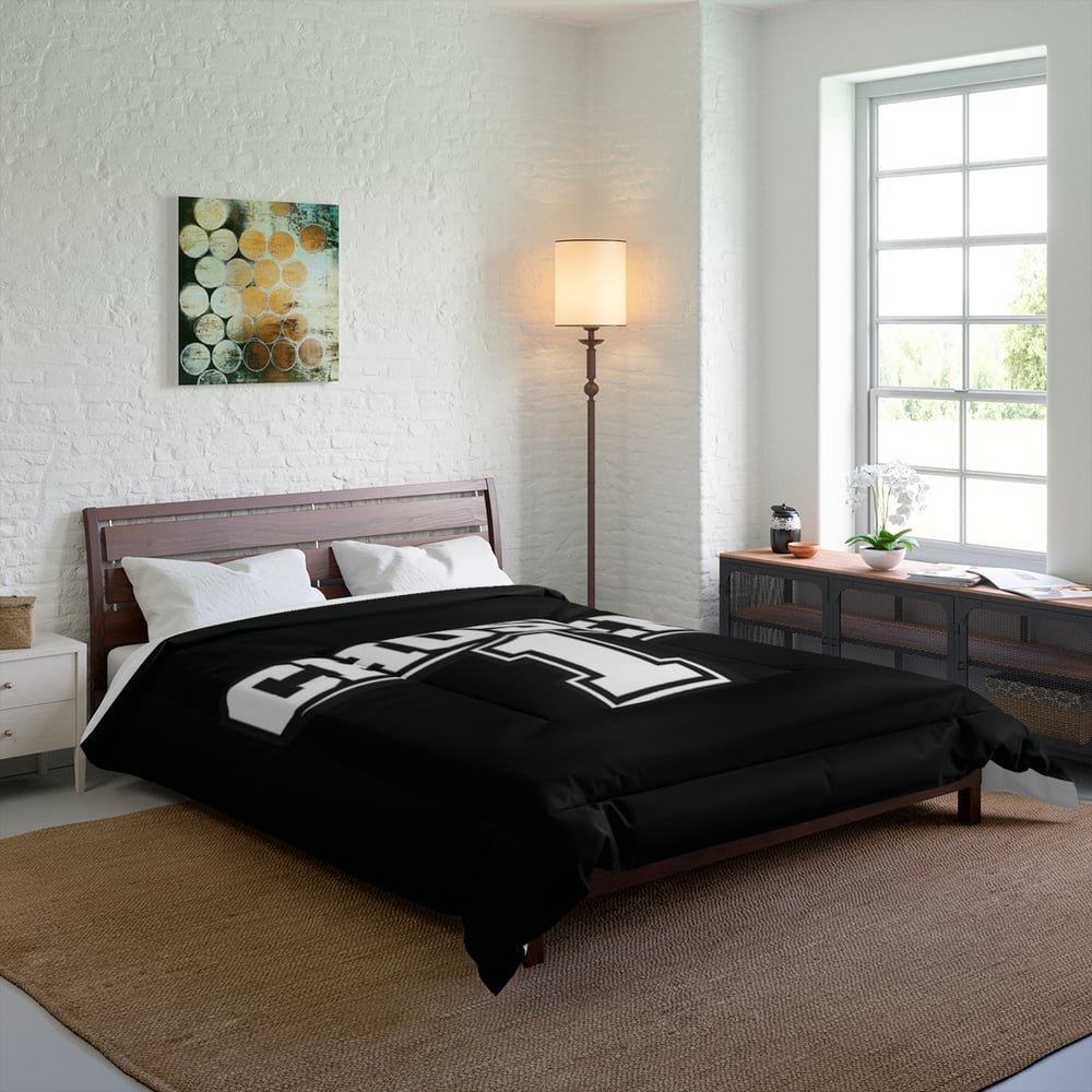 Image of Chosen 1 Black Comforter – Bold Sports-Inspired Bedding for Teens & Fans