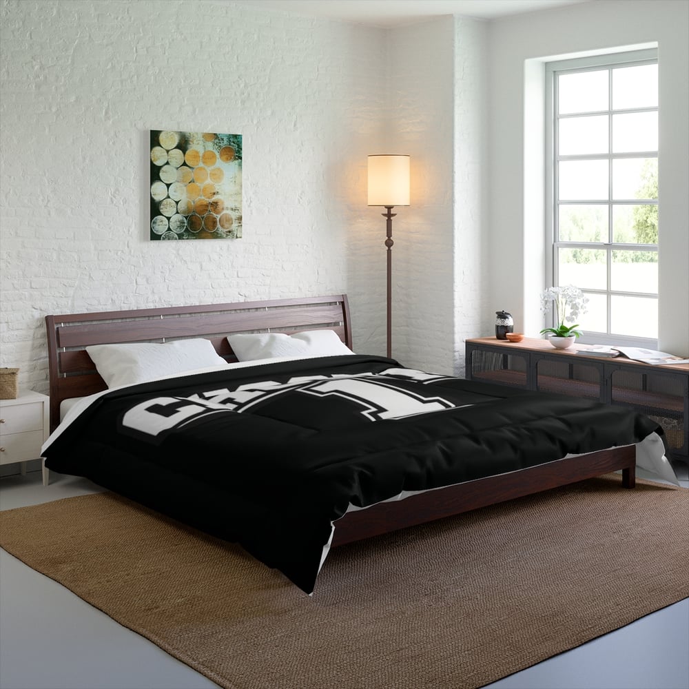 Image of Chosen 1 Black Comforter – Bold Sports-Inspired Bedding for Teens & Fans
