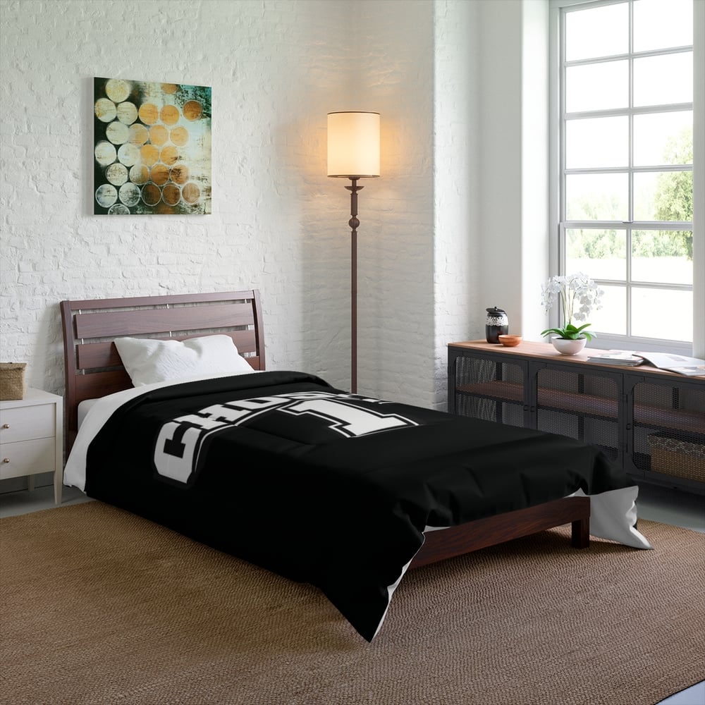 Image of Chosen 1 Black Comforter – Bold Sports-Inspired Bedding for Teens & Fans