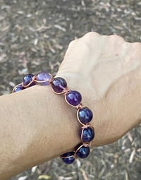 Image 4 of Mystic Amethyst Copper Wrap Bracelet