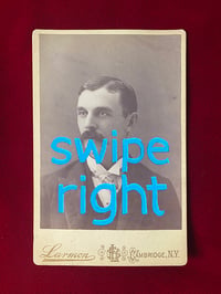 Image 1 of Swipe Right hand painted cabinet card
