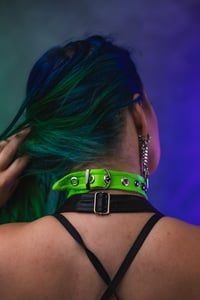 Image 3 of Neon Green and Studded Choker