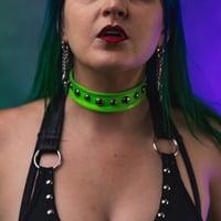 Image 2 of Neon Green and Studded Choker