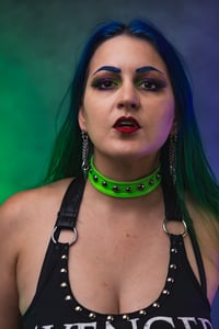 Image 1 of Neon Green and Studded Choker