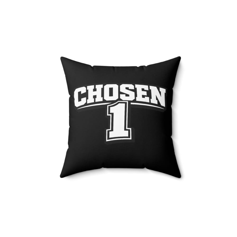 Image of Chosen 1 Decorative Pillow — Black Athletic Number Throw Pillow