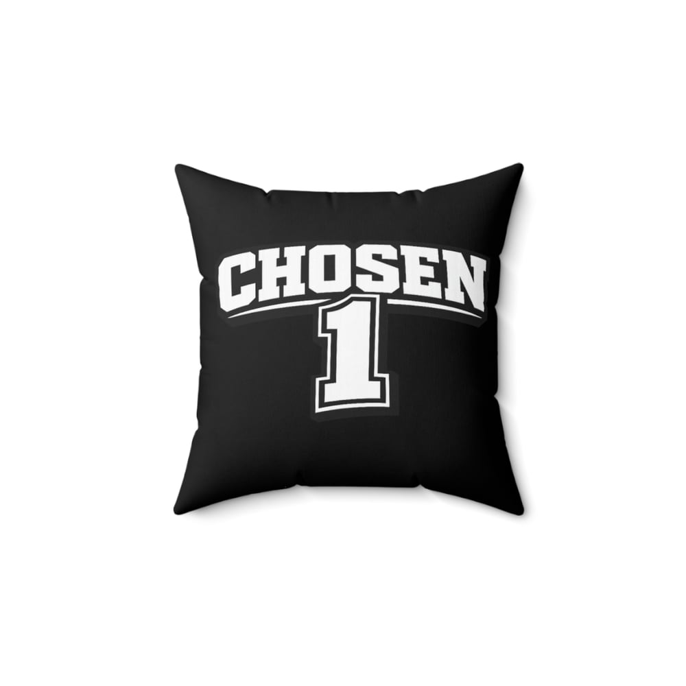Image of Chosen 1 Decorative Pillow — Black Athletic Number Throw Pillow