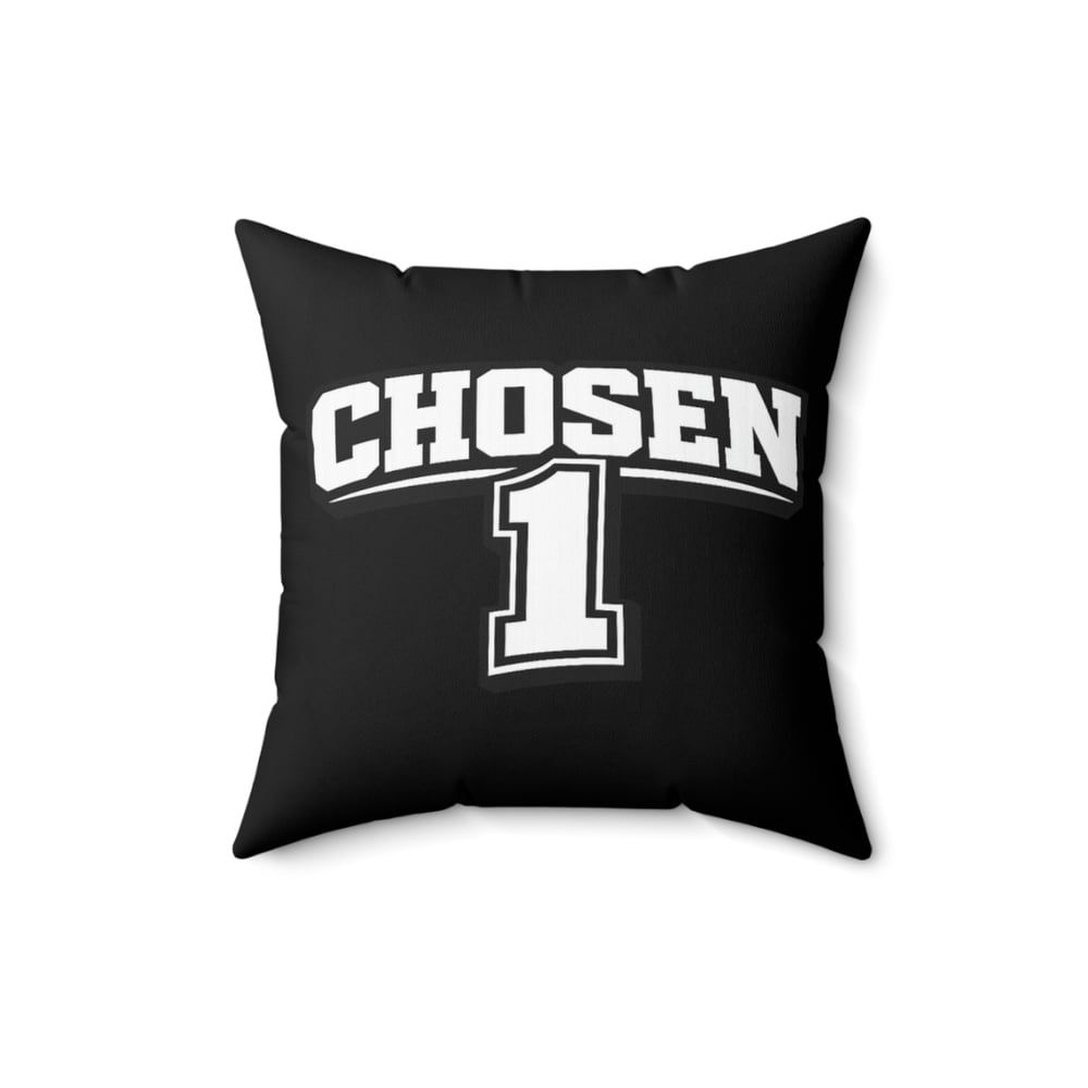 Image of Chosen 1 Decorative Pillow — Black Athletic Number Throw Pillow