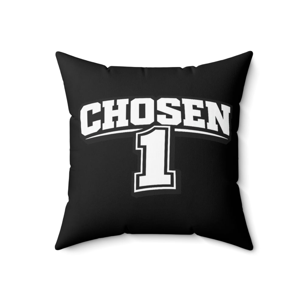 Image of Chosen 1 Decorative Pillow — Black Athletic Number Throw Pillow