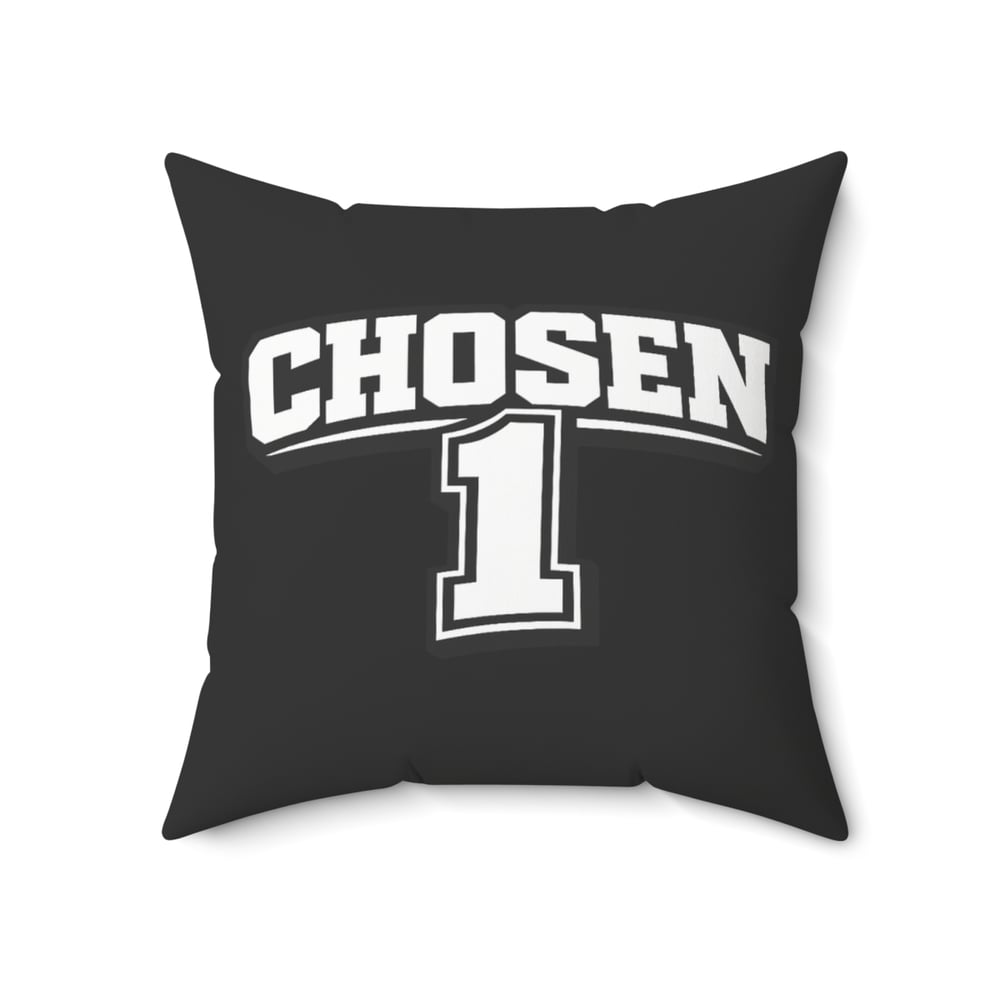 Image of Chosen 1 Decorative Pillow — Black Athletic Number Throw Pillow