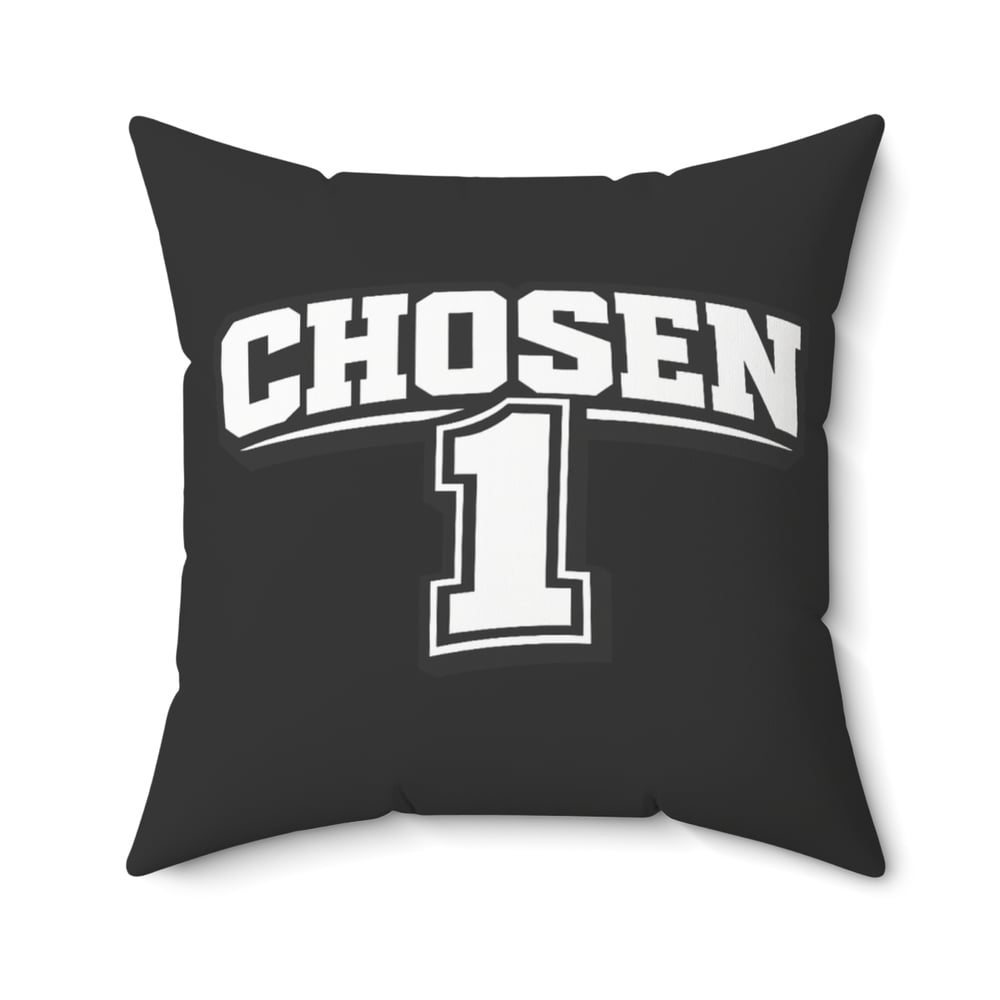Image of Chosen 1 Decorative Pillow — Black Athletic Number Throw Pillow