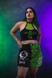 Image 5 of Size  Jinjer split dye denim shorts