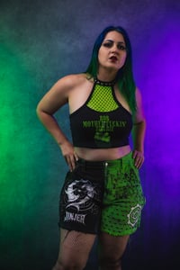 Image 7 of Size  Jinjer split dye denim shorts