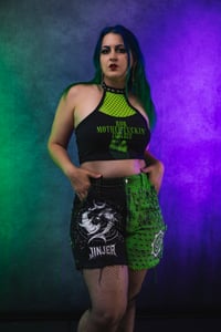 Image 18 of Size  Jinjer split dye denim shorts