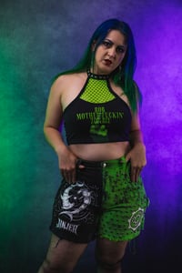 Image 19 of Size  Jinjer split dye denim shorts