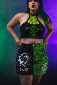Image 1 of Size  Jinjer split dye denim shorts